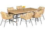 Set Di Mobili Da Giardino In Rattan Di Alta Qualità Set Da Pranzo 7 Pezzi Tavolo Da Pranzo Sedie Moderno Lux
