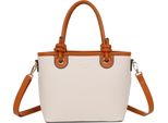 Gallantry, Elegante Borsa Shopper Da Donna Con Tracolla, Giallo-Grigio