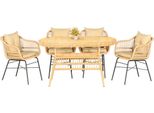 Tavolo Da Pranzo 4X Sedie Mobili Da Giardino Set 5Pcs Terrazza Balcone Design Di Lusso Set