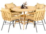 5 Pezzi Di Alta Qualità Rattan Set Mobili Da Giardino Tavolo Da Pranzo Sedie Moderno Lux