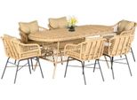 Set 7 Pezzi Mobili Da Giardino Tavolo Da Pranzo Sedia Terrazza Balcone Lusso Alta Qualità Set