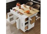 Carrello Di Servizio Flieks Con Piano Di Lavoro Pieghevole, Carrello Da Pranzo Moderno A Isola, Carrello Da Cucina Con Cassetti E Porta Asciugamani, Bianco