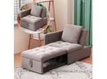 Abrihome Divano Letto 3 In 1 Reclinabile Con Rivestimento In Tessuto Di Lino, 177X 68 X 65 Cm, Divano Letto Con Schienale Regolabile, Grigio