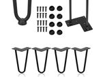 Aopunly 4X 15Cm Gambe A Forcina Per Tavolo Gambe A Forcina 2 Staffe Telaio Tavolo Fai Da Te Tavolo Pattini Tavolo Da Pranzo Nero