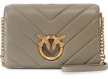 Pinko Pelle Borsa A Tracolla Borsa A Tracolla Love Click Classic Sheep Nappa Big Chevron Walnut - Antique Gold Grigio Talpa