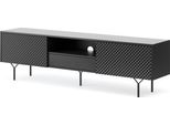 Mobile Tv Con 1 Cassetto, 2 Ante E 3 Ripiani - Nero Grafite - Mobile Tv Moderno - 180 X 51 X 31 Cm