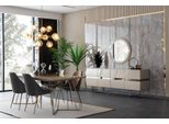 Set Da Pranzo Set Da Pranzo Sala Da Pranzo Tavolo Da Pranzo Sedie Credenza Specchio 7 Pezzi