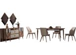 Set Sala Da Pranzo Tavolo 4X Sedie Credenza Specchio Gruppi Da Pranzo Di Lusso Moderni 7 Pezzi.