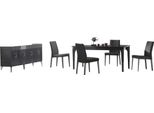 Set Sala Da Pranzo Tavolo Da Pranzo 4X Sedie Credenza 6 Pezzi Mobili Moderni Mobili Di Design Grigi
