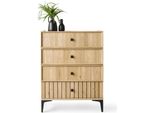 Cassettiera Design Moderno In Legno Eleganti Accenti Neri Tanto Spazio Per Riporre I Mobili