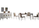 Set Sala Da Pranzo Tavolo Da Pranzo + 4X Sedie + Credenza + Specchio 7 Pezzi Mobili Moderni Lux