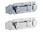 Alberts 823481 Catenaccio Per Porta, Diritto, Con Maniglia Piatta E Anello Fisso, Zincato Blu, Piastra 100 X 44 Mm, Set Da 10