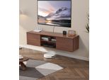 Vevor Mobile Tv A Parete, Mobile Tv Con Ripiani Regolabili E Ante Scorrevoli, Mobile A Parete, Portata 52 Kg, Bianco, Lunghezza 152 Cm