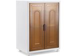 Aopunly Scatola Di Immagazzinaggio Pieghevole, Scatola Di Immagazzinaggio A 3 Livelli Con Porta E Ruote Per Cucina, Ufficio E Soggiorno, Bianco