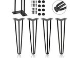 Aopunly 4X 30Cm Gambe A Forcina Per Tavolo Gambe A Forcina 3 Staffe Telaio Tavolo Fai Da Te Tavolo Pattini Tavolo Da Pranzo Nero