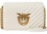 Pinko Pelle Borsa A Tracolla Borsa Da Sera Love Click Mini Sheep Nappa Chevron White - Antique Gold Avorio