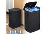 Tolletour 100L Deposito Bottiglie Con Coperchio, Grande Contenitore Svuota Bottiglie Raccoglitore Cucina Ripostiglio Bottiglia Borsa Nero