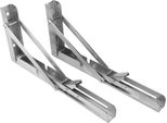 2Pcs 10 Pollici Tavolo Pieghevole Staffa Triangolo In Acciaio Inox Supporto Scaffale A Parete