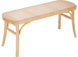Panca In Rattan In Legno 110Cm - Panca Da Ingresso Per Soggiorno E Camera Da Letto - Portata Corridoio 113Kg