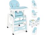 Costway 3-In-1 Seggiolone Trasformabile In Sedia Da Pappa/Tavolo E Sedia Per Bambini Con Vassoio Rimovibile A 4 Posizioni Cuscino Di Seduta Schienale A 3 Livelli