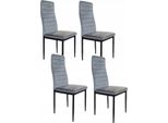 Ekspand | Set Di Sedie Per Sala Da Pranzo - 4 Pezzi - Velours - Ergonomiche E Moderne - Grigio Chiaro