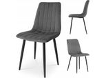 Ekspand | Sedia Aksamit - Trapuntata - Grigio Scuro - Velluto Di Alta Qualità - Design Moderno