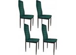 Ekspand | Set Di Sedie Da Pranzo LR-1494 - 4 Pezzi - Velours - Ergonomiche E Moderne - Colore Verde