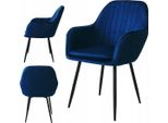 Ekspand | Sedia Da Pranzo Queen - 85 Cm - Blu - Velluto Di Alta Qualità - Design Moderno - Confortevole