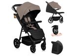 Passeggino Lionelo Mira Fino A 22 Kg, Ruote Girevoli A 360°, Filtro UPF50+, Cappottina Impermeabile Xxl Beige