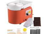 350 W 220 V Tornio Per Ceramica, Tornio Elettrico 60 Db, Tornio Per Ceramica, Max. 300 Giri/Min, Piatto Girevole 28 Cm, Lega Di Alluminio, Ceramica Fai Da Te, Arancione, 13,3 Kg
