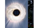 2.06 Applique Solare Rotonda - Circa Ø 18,5 Cm X 4 Cm - 12 Led Bianco Caldo