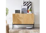 Credenza Merax 100X40X75 Cm Dal Design Minimalista, Cassettiera A 2 Ante Con Gambe In Metallo, Cassettiera A Buffet Con Ripiani, Ripiani Regolabili