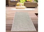 Tappeto Da Esterno Per Balconi Resistente Alle Intemperie A Trama Piatta Con Disegno A Diamante In Beige Dimensioni - 80 X 150 Cm