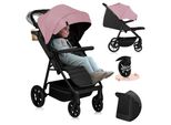 Passeggino Lionelo Mira Fino A 22 Kg, Ruote Girevoli A 360°, Filtro UPF50+, Capottina Impermeabile Xxl Rosa