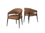 Wisfor Sedia Da Pranzo Ergonomica (2 Sedie) Con Schienale E Braccioli Gambe In Metallo Braccioli Imbottiti In Pelle Sedie Fino A 150 Kg Rosso-Marrone