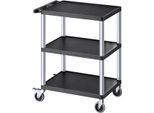 Carrello Portautensili Vevor, Portata 136 Kg, Carrello Da Officina, Carrello Multiuso In Plastica Con Tre Ripiani E Ruote Girevoli A 360° (2 Con Freno)