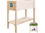 Kotarbau® Letti Rialzati Letto Rialzato Per Giardino Balcone 79 Cm Con Ripiano In Legno Fioriera Su Gambe Grande Fioriera Da Giardino Tavolo Da Piantagione Cassetta Da Piantagione Letto Rialzato Balconiera Telaio Freddo Tavolo Da Piantagione Legno Esterno