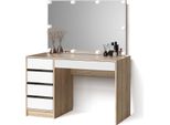 Livinity Tavolo Da Toeletta Imola, 120 Cm Con Illuminazione A Led, Bianco/Sonoma/Sonoma
