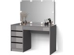Livinity Tavolo Da Toeletta Imola, 120 Cm Con Illuminazione A Led, Grigio