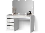 Livinity Tavolo Da Toilette Imola, 120 Cm Con Illuminazione A Led, Bianco/Oro/Oro