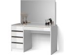 Livinity Tavolo Da Toilette Imola, 120 Cm Con Specchio, Bianco/Oro/Oro