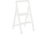 Homcom Scala A Gradini Scala A 2 Gradini Antiscivolo Pieghevole Con Maniglia Portata Fino A 150 Kg Scala Leggera In Alluminio 41,5 X 49,7 X 82,6 Cm Bianco