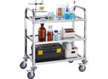 Succebuy Carrello In Acciaio Inox, Carrello Da Laboratorio A 3 Stadi Con Capacità Di Carico Di 180 Kg, Carrello Medico Con Ruote Bloccabili Per Laboratorio, Clinica, Cucina, Salone