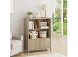 Cassettiera 'Lukkodso' 103 X 80 X 28 Cm Credenza A 2 Ante E 5 Scomparti Effetto Rovere