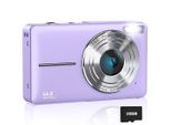 Aiorber Fotocamera Digitale Per Bambini 44MP 1080P, Zoom 16X, Display 2,4", Stabilizzazione Dell'immagine, Selfie, Mini Fotocamera Compatta, Antiurto, Viola"