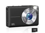 Aiorber Fotocamera Digitale Per Bambini 44MP 1080P, Zoom 16X, Display 2,4", Stabilizzazione Dell'immagine, Selfie, Mini Fotocamera Compatta, Antiurto, Nero"