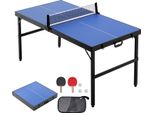 Succebuy Tavolo Da Ping-Pong Di Medie Dimensioni, Mdf Per Interni, Pieghevole, Portatile, Set Da Gioco Per Ping-Pong, Con Rete, 2 Racchette, 3 Palline, Borsa Per Il Trasporto, Maniglia, Nessun Montaggio Richiesto, Ping-Pong/Mdf