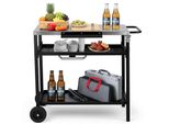 Fch Carrello Per Barbecue Carrello Di Servizio A 3 Livelli Con Ripiano Portaoggetti Carrello Da Cucina Carrello In Acciaio Inox Tavolo Laterale Tavolo Da Barbecue Esterno Carrello Carrello 85X50Cm