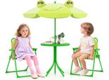 Costway Set Da Picnic Per Bambini Da 4 Pezzi, Tavolo Per Attività All'aperto Con 2 Sedie Pieghevoli E Ombrellone Regolabile In Altezza Per Bambini Da 3 A 6 Anni