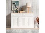 Credenza Merax Con 2 Cassetti E 3 Ante, Cassettiera In Stile Country Con Cerniere Ad Apertura Push-To-Open E Soft-Close, Buffet, Credenza 120X36X80,5 Cm